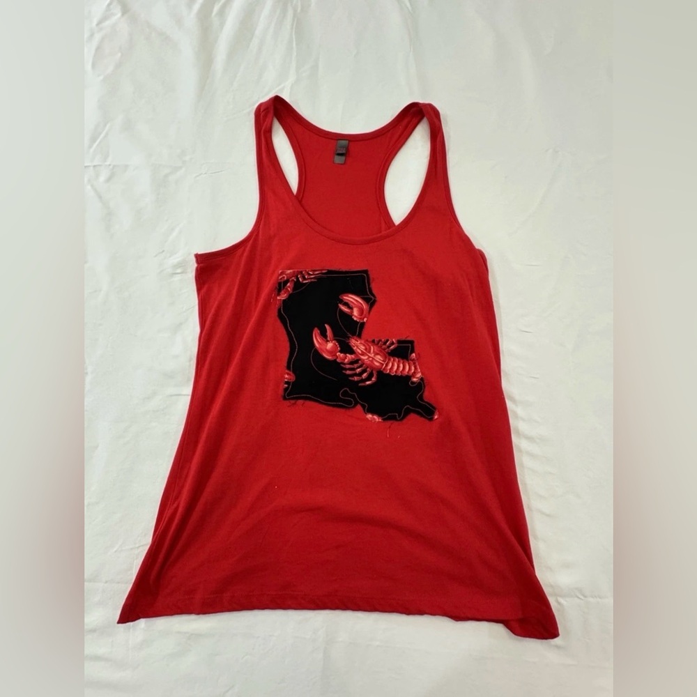 Women’s Red Louisiana Crawfish Tank Top Size XL